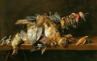 Still Life of Dead Birds and a Hare on a Table, 1647